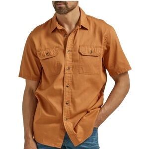 Wrangler short sleeve rust orange button-up - size XXL/2XL